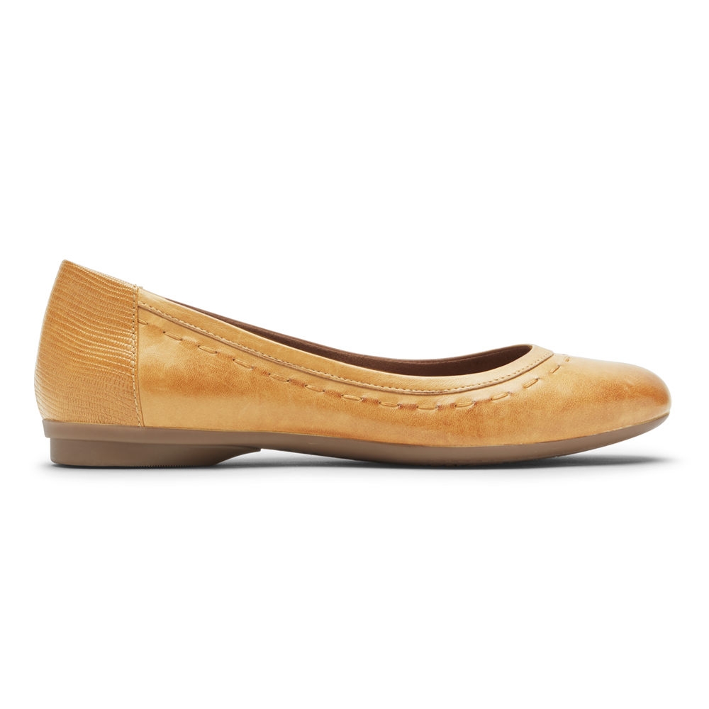 Rockport Womens Flats Yellow - Cobb Hill Maiika Ballet - UK 406-ZUCGPA